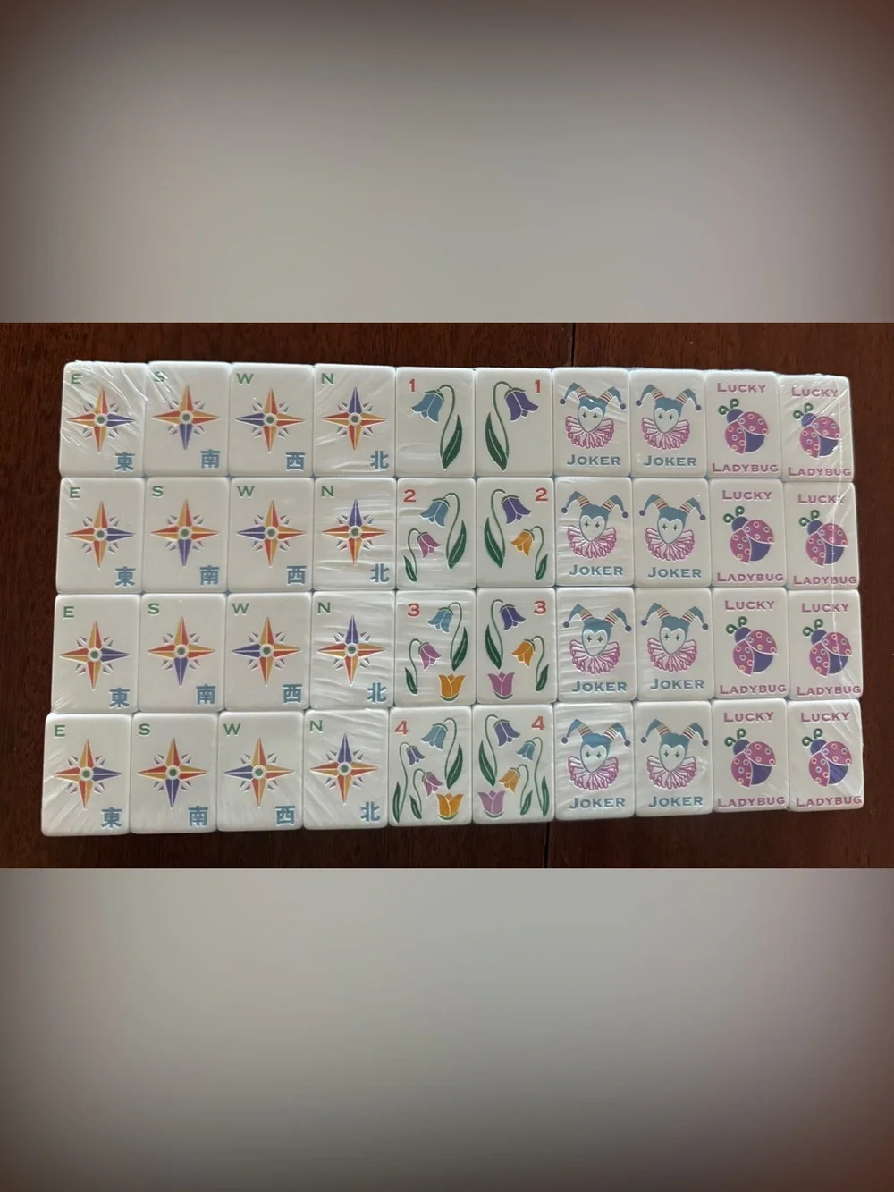 NEW! LUCKY LADYBUG Premium American Mahjong Tiles Set 160 Translucent Acrylic